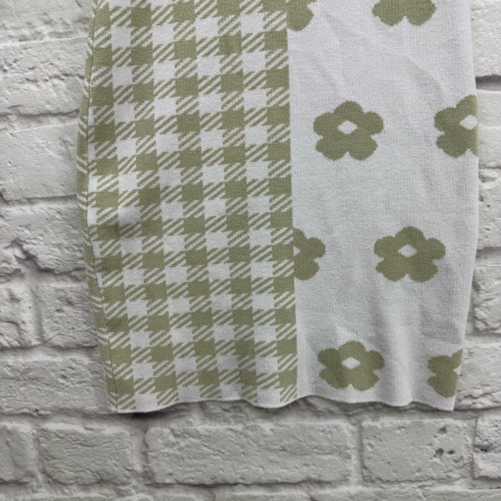 Princess Polly Lainey Mini Sweater Dress Sage Green XS/S Bodycon Y2k Floral - Picture 6 of 12